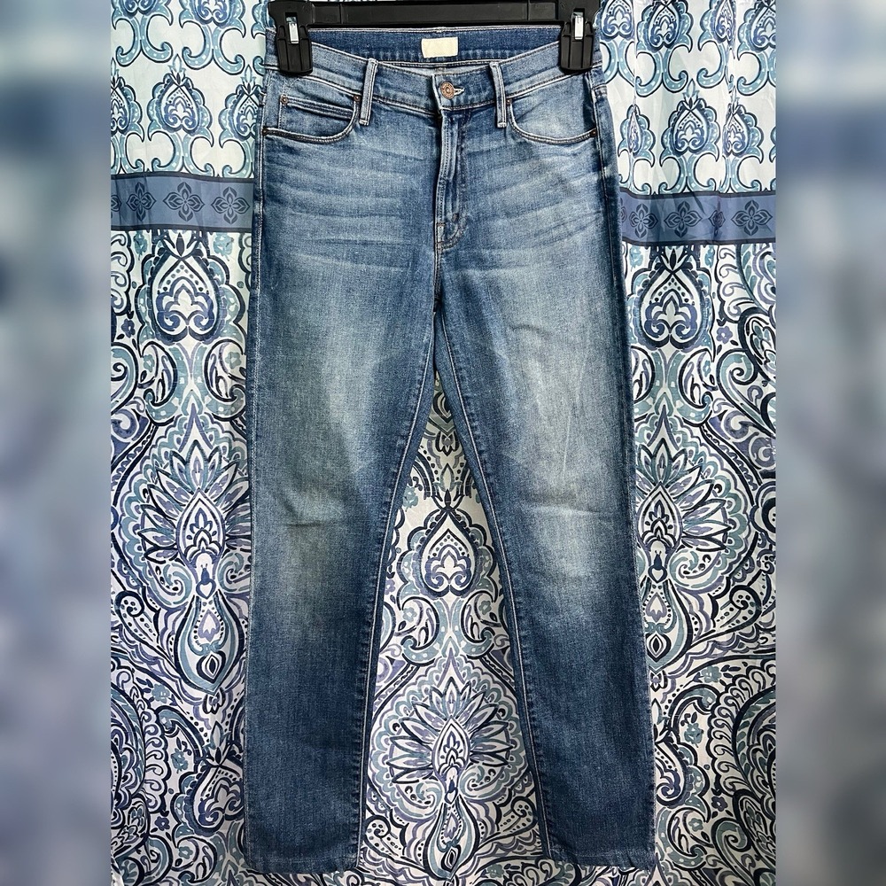 Mother Jeans Womens 26 Blue Stretch Denim Skinny The Charmer Grunge Preppy